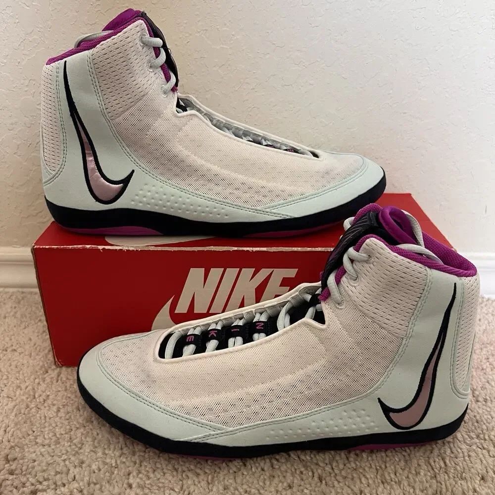 Nike Inflict 4 Wrestling Shoes Men's Size 11 White Glacier Violet HM9674-103 New